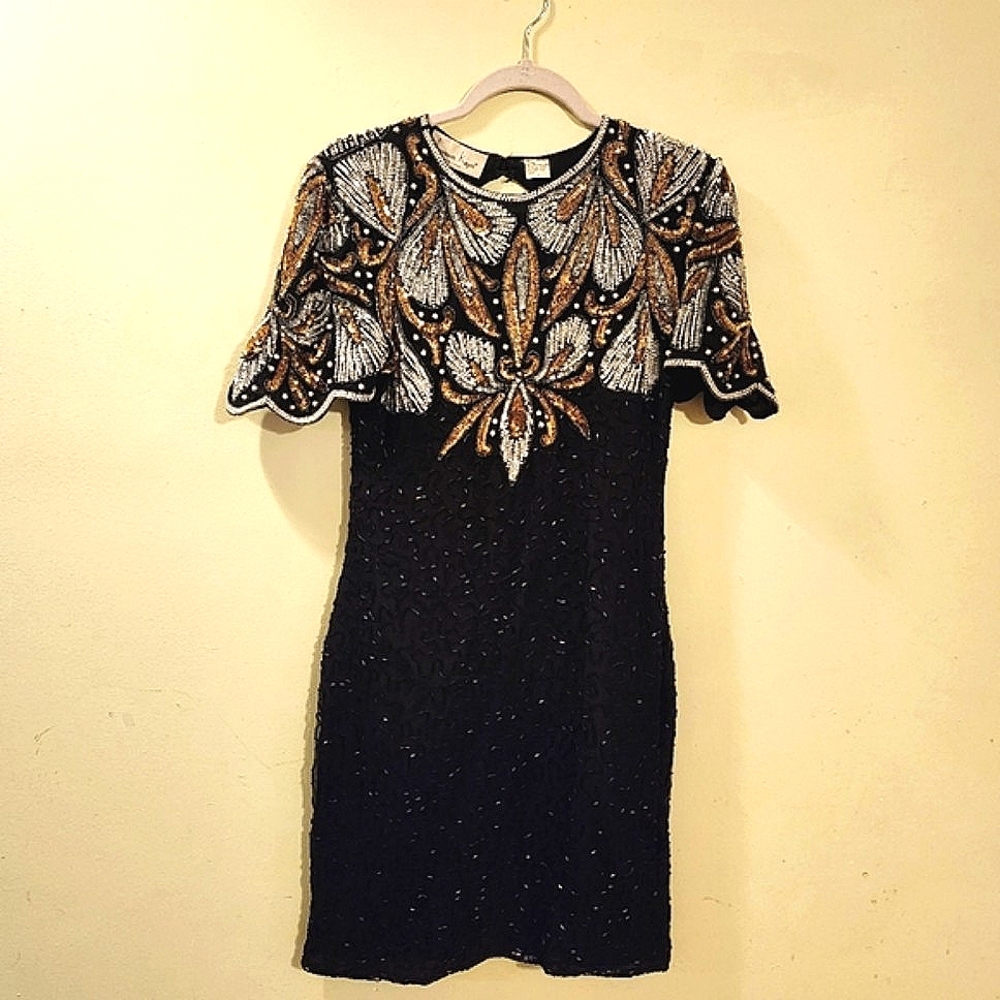 Vintage Sequin Silk Dress